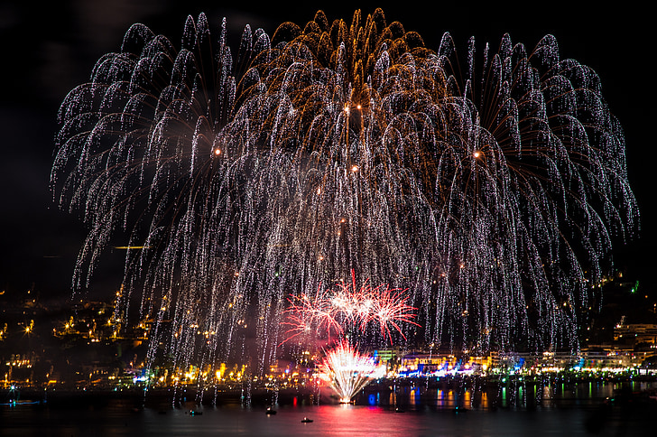 fireworks, national holiday, 14 july, armistice, south, france, mediterranean