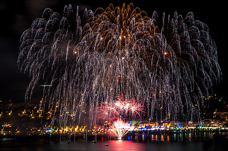 focuri de artificii, sărbătoare naţională, 14 iulie, Armistițiul, Sud, Franţa, Marea Mediterană
