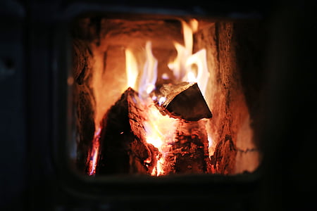 eld, trä, eldstad, varm, värme - temperatur, bränning, Flame