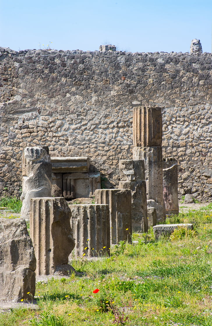 Pompeji, Pompei, stolpci, izkopavanja, stari Rimljani, vulkanski izbruh, arheologija