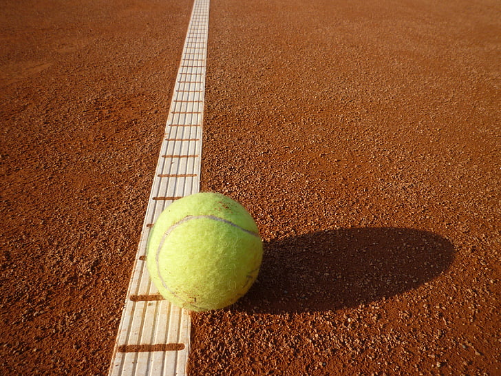 Tennis de, pista de tennis, groc, pilota de tennis, pilota, esports, Esports de pilota