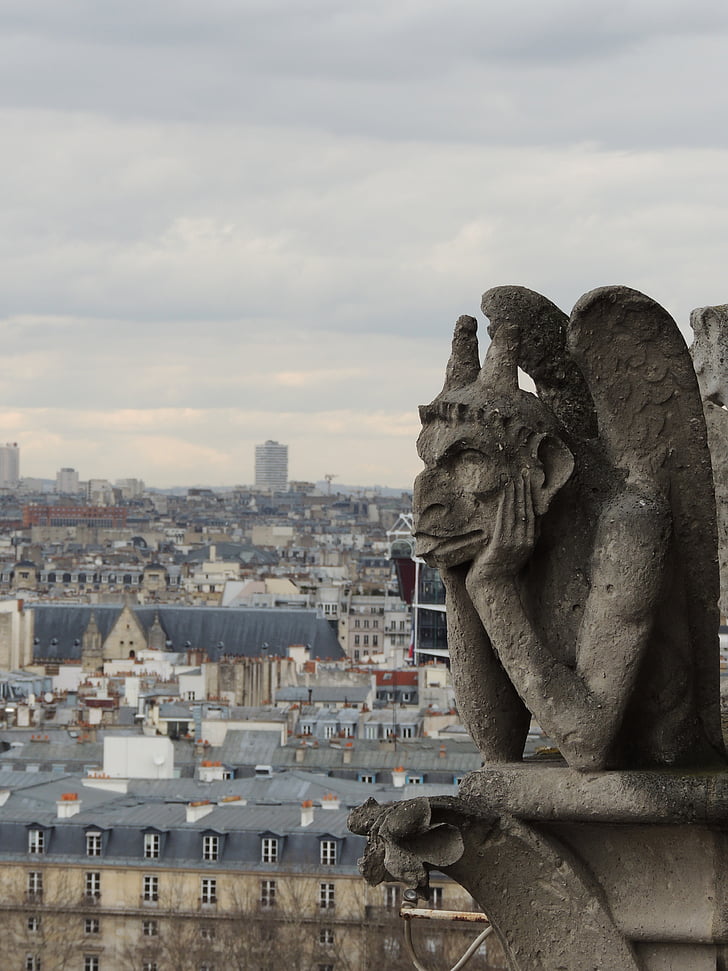 Paris, çirkin yaratık, grotesk, Notre dame, Fransa, Katedrali, Fransızca