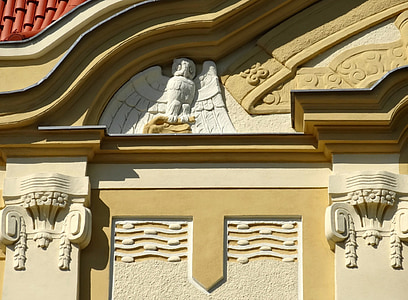 Bydgoszcz, copernicanum, Art nouveau, reljef, Arhitektonski, detalj, umjetnička djela