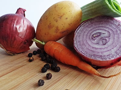 légumes, oignons, nutrition, alimentaire, manger, en bonne santé, carottes