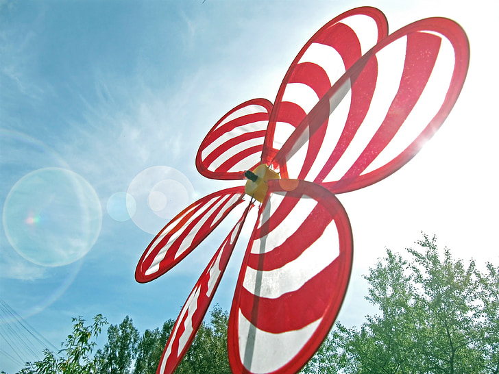 whirligig, Pinwheel, vērpējs, vējdzirnavas, vējš, liels, plaything