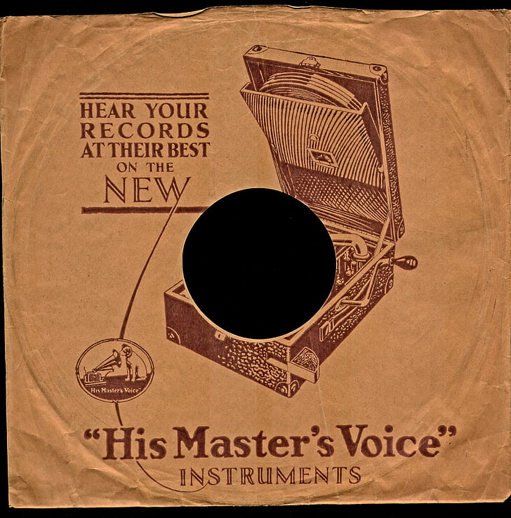 Shellac, Shellac disc, Coperta, spate, 78 rpm, partea b, gramofon