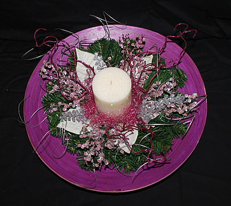 plaque, Christmas, bougie, violet, cadeaux
