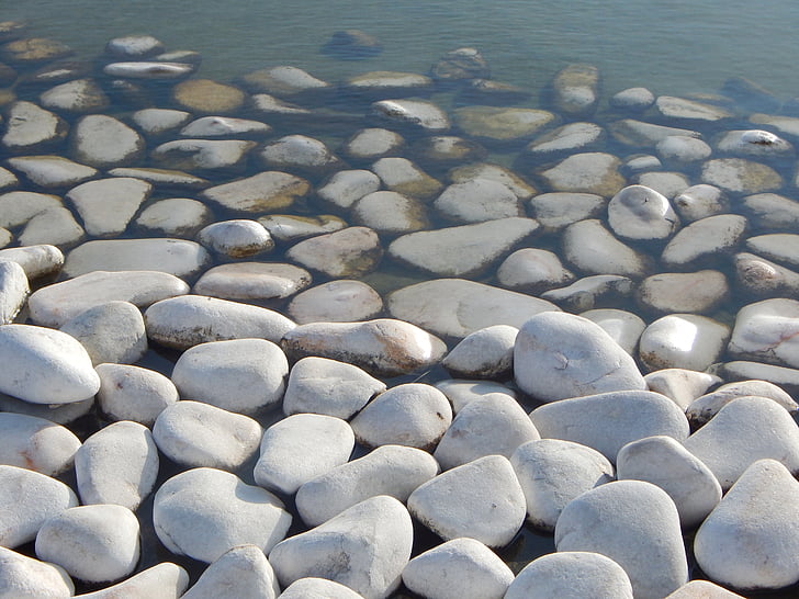 kamene, biela, vody