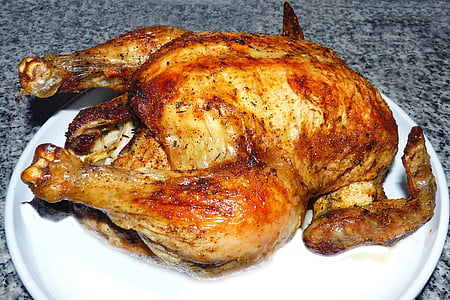 kylling, broiler, grillet kylling, Fjærkre, spise, mat, kjøtt