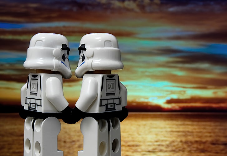 Romanç, relació, l'amor, Lego, Stormtrooper, junts, parella