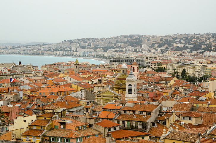 Niça, França, sud de França, Côte d ' azur, vista sobre la ciutat, l'estiu, francès