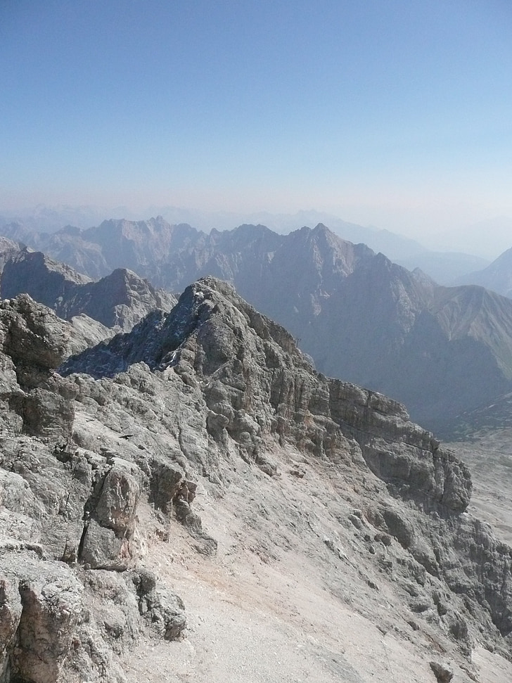 Zugspitze, рок, Альпийский, удаленный вид, вид