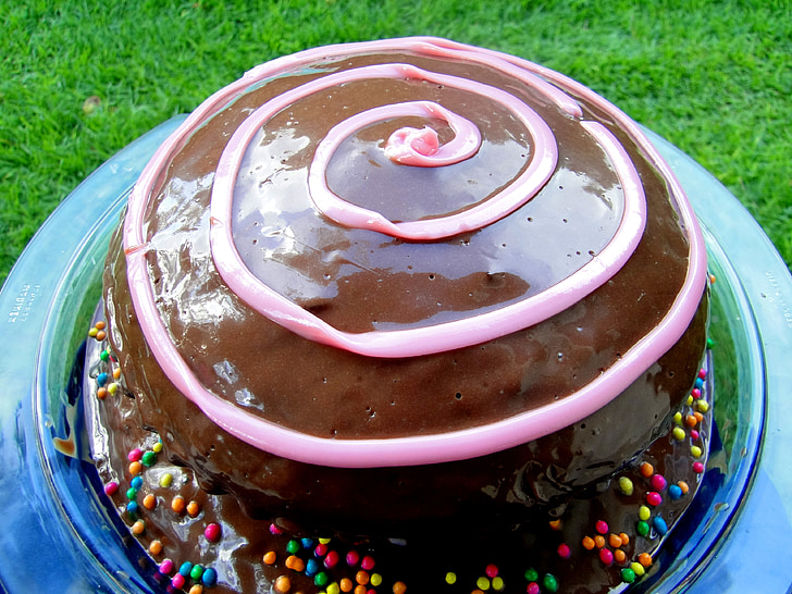 torta, cioccolato, dessert, partito, anniversario, compleanno, dolci