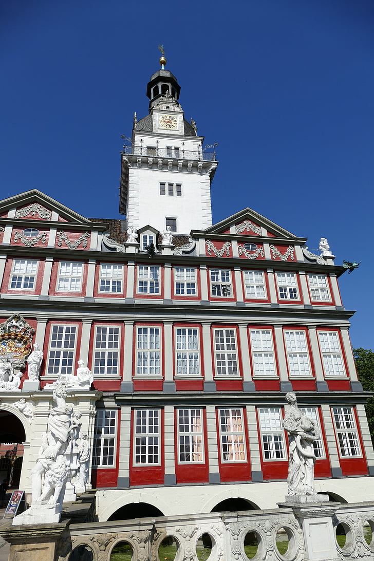 Wolfenbüttel, slott, arkitektur, stenfigurer, byggnad, Tyskland, Niedersachsen