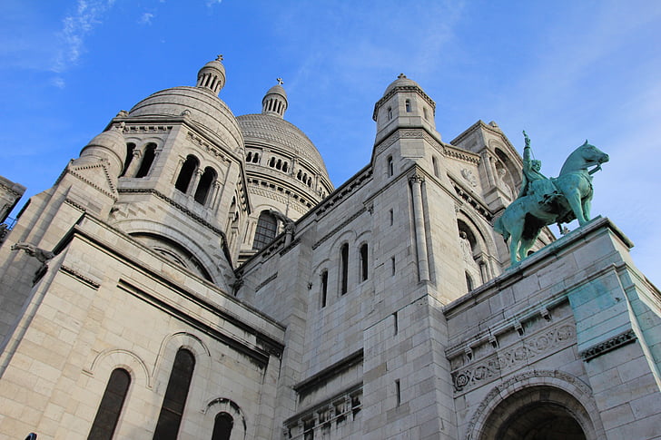Pariisi, Ranska, Montmartre, Euroopan, arkkitehtuuri, muistomerkki, katedraali