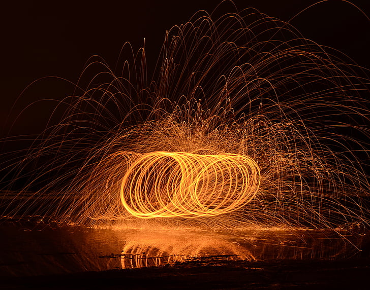 fire, sparks, light, flame, photography, fire - Natural Phenomenon, heat - Temperature