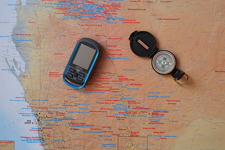 compass, map, navigation, navigation device