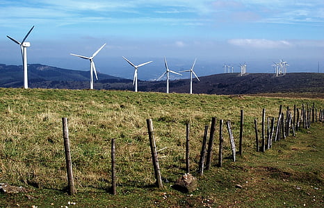 Galícia, Molins de vent, Prado, natura, Molins, generació d'energia, Ecologia