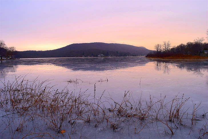ice, lake, mountain, winter, cold, nature, landscape