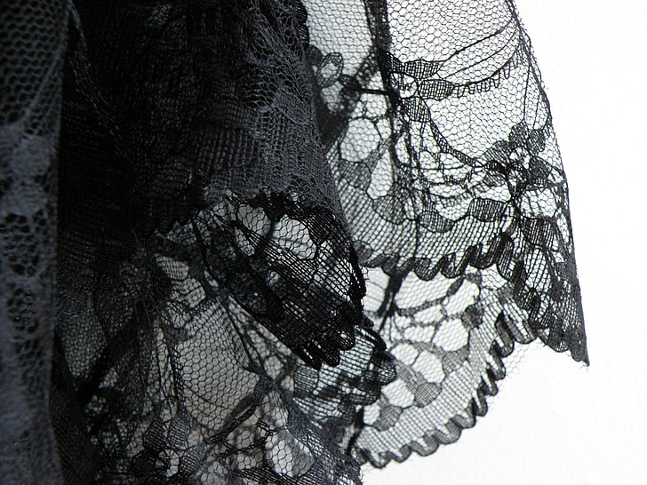 lace, tulle, skirt, lem, black, textile, fashion