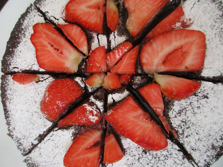 maasikas, kook, Sünnipäev, Armas, Omatehtud, Brownie