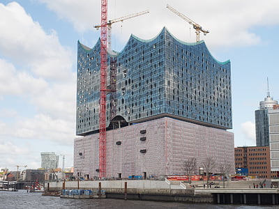 Hamburg, hamn, Tyskland, hamnstaden, arkitektur, Elbe philharmonic hall, landmärke
