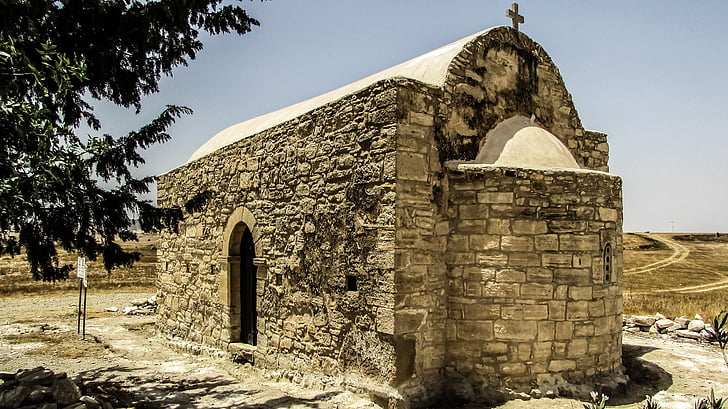 Cyprus, tersefanou, kerk, steen gebouwd, het platform, orthodoxe, religie