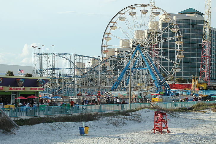 Daytona beach, Florida, oceán, pláž, Boardwalk, zábava, zábavní park