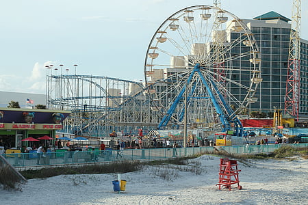 Daytona beach, Florida, ocean, plajă, Boardwalk, divertisment, Parcul de distracţii
