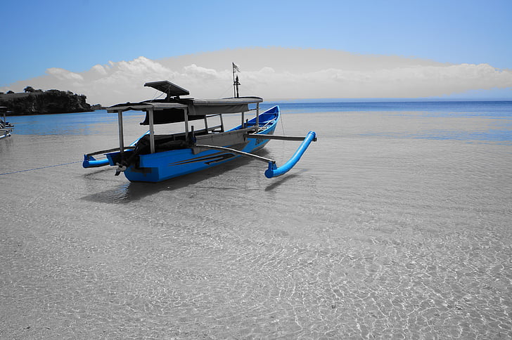 boat, blue, water, vessel, sky, catamaran