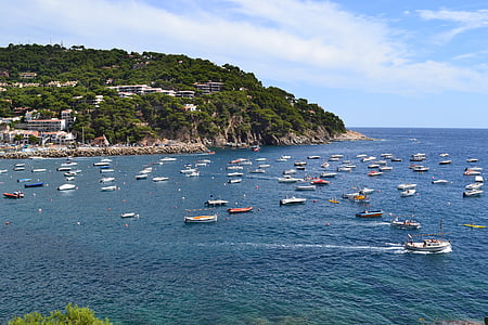 sea, boats, mediterranean, spain, side, seaside, nature