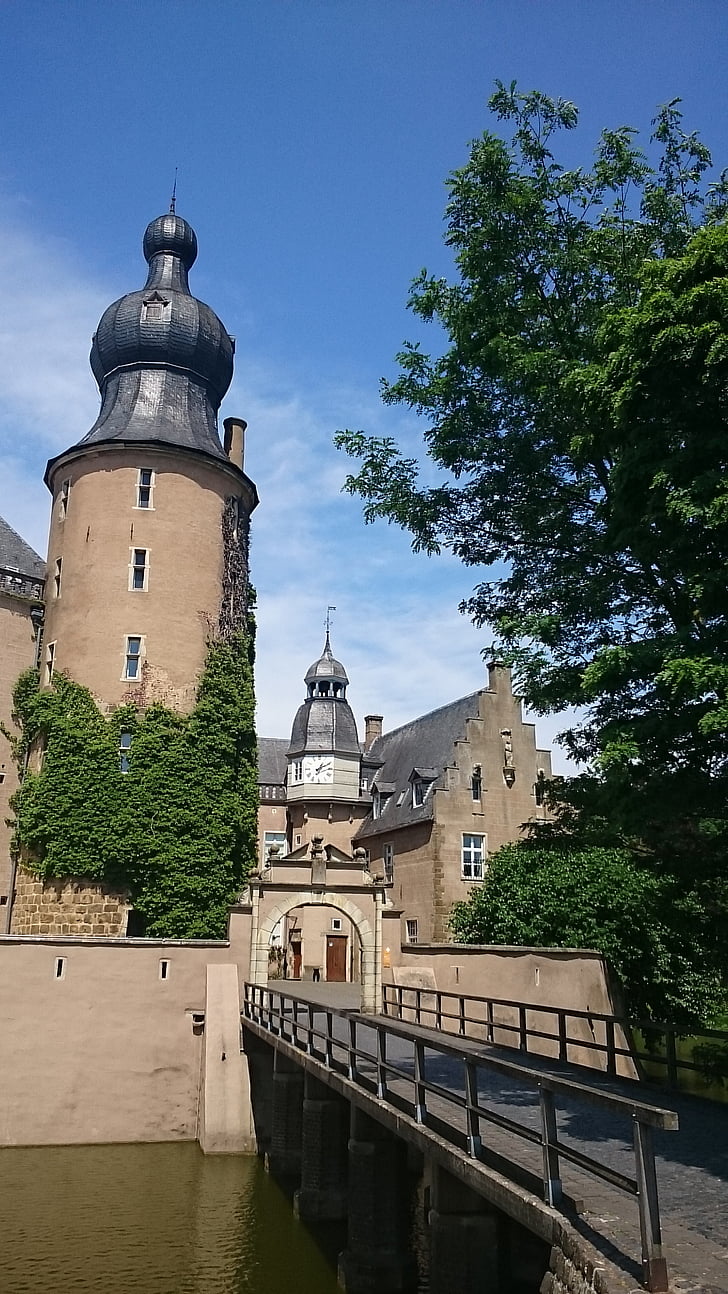 Tyskland, norr rhine-westphalia, Münsterland, slott, gemen, arkitektur, tornet