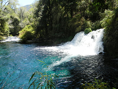 vattenfall, Chile, naturen, nationella, Park, vatten, landskap