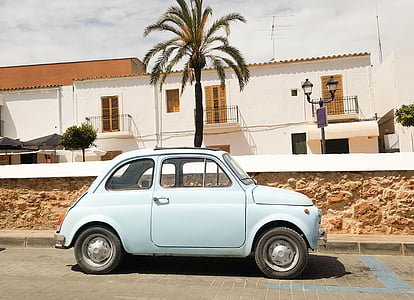 Fiat 500, Oldtimer, Ibiza, bil, restaurering
