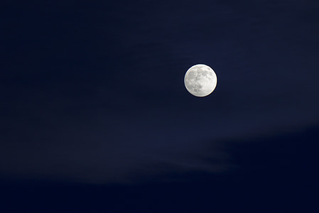 mėnulis, dangus, naktį, tamsus, pilnas, Mėnulio