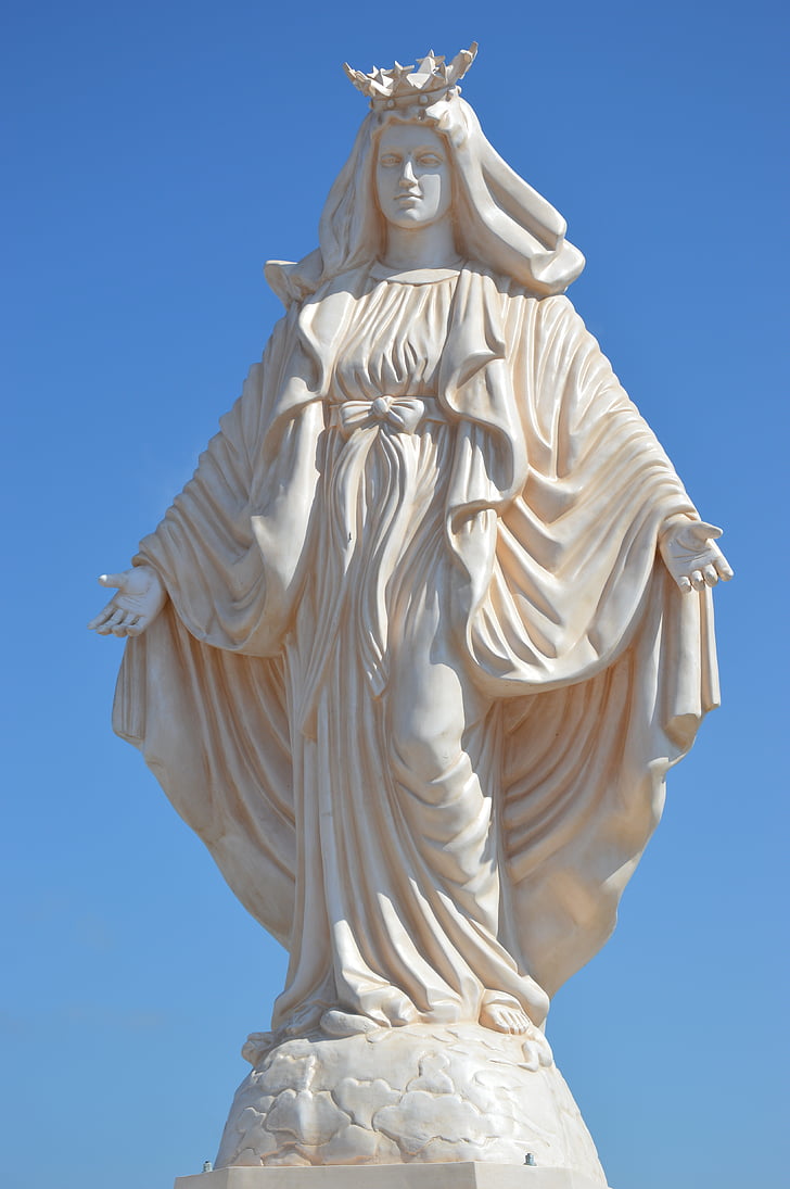 madonna, christen, holy, mother of god, sculpture, religion, lebanon