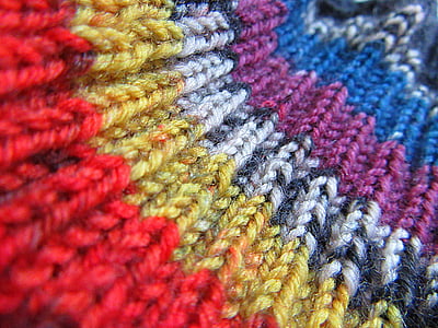 strikking, farget, blandet, ull, mønster, håndverk, hobby