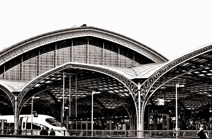 railway station, cologne, central station, station roof