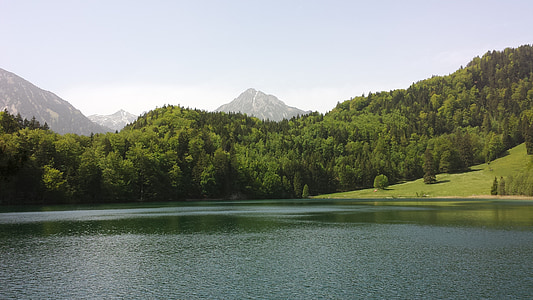 alatsee, allgäu, ไอดีล, น้ำ, ยังคง, ฤดูร้อน, ภูเขา