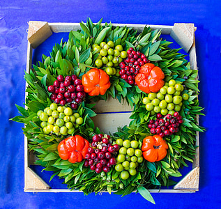 vegetable, wreath, food, green, decoration, holiday, fun