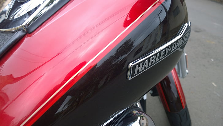 Harley davidson, fiets, rit