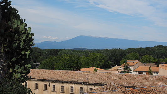 ventoux, mountain, provence, foresight, distant view, avignon, roofs