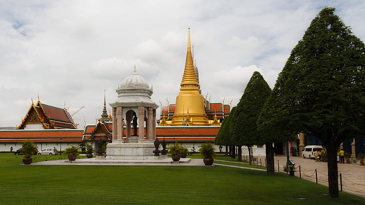태국, 방콕, 궁전, 동상, 불교, 아시아, 탑