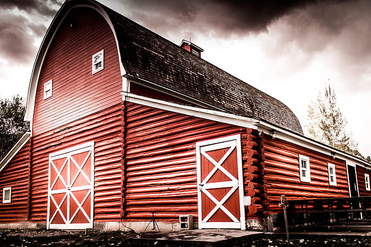 barn, red, rural, farm, red barn, country, wood