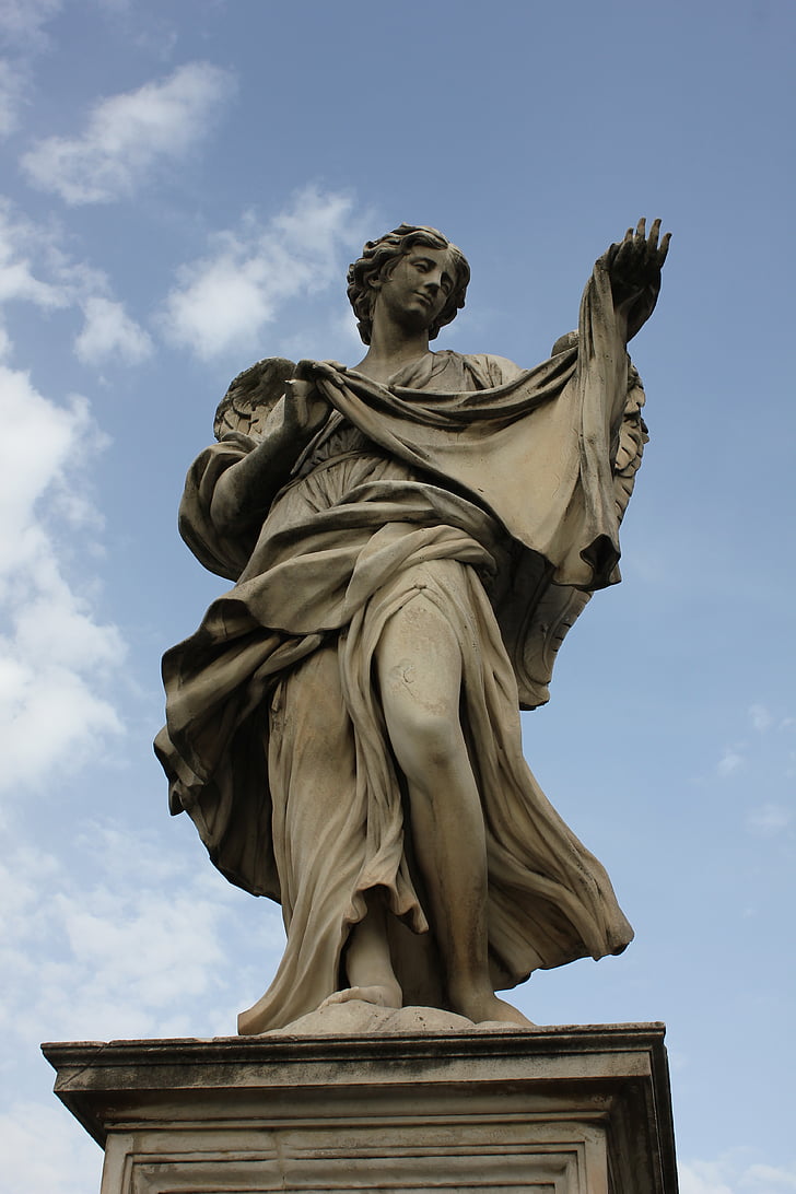 estàtua, l'expressió, marbre, Àngel, caràcter, peu, Roma