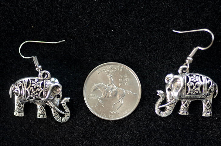 silver, filigree, elephants, ornate, intricate, jewelry, earrings