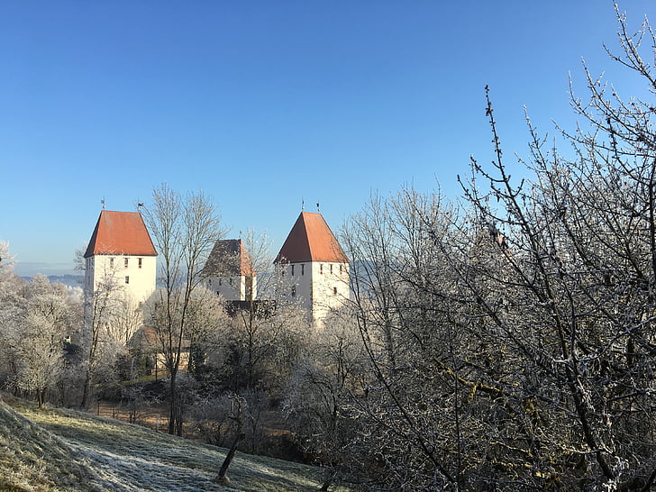 Neuburg, παγετός, Ήλιος το πρωί, χειμωνιάτικο ήλιο, παγωμένο, παγετός, κρύο