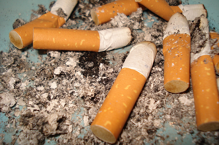 cigarettes, ash, tilt, smoking, ashtray