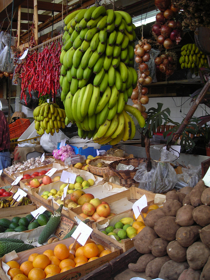 mercat, fruita, fruites, aliments, parada de fruita, venda, mercat local de grangers