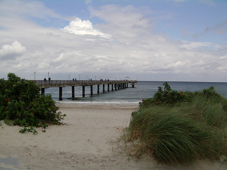 baltic sea, coast, beach, northern germany, sea bridge